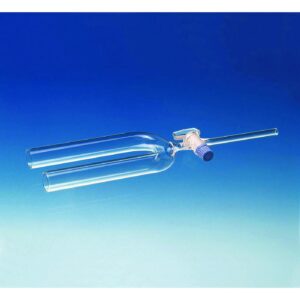 Tube en U avec tubulure inférieure et robinet en verre borosilicaté 3.3