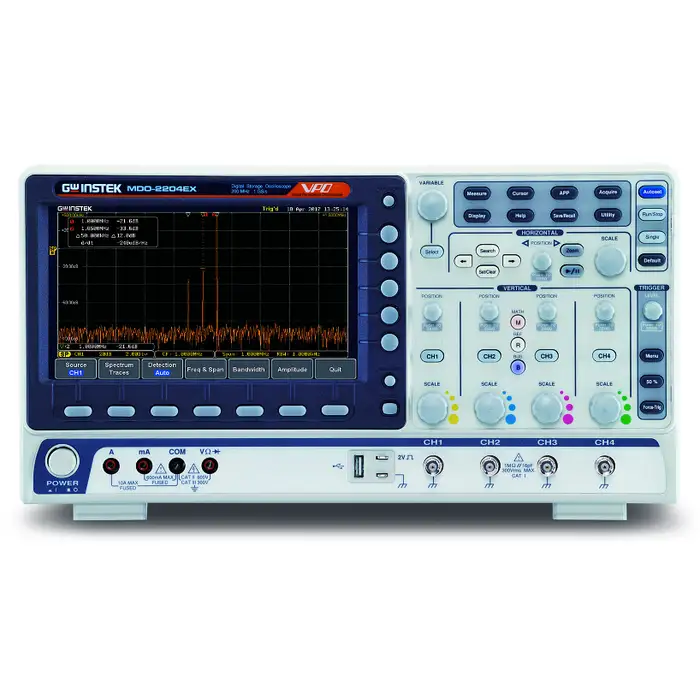 GW Instek - MDO-2204EX Oscilloscope 4x200MHz + Analyseur de spectre + GBF + Multimètre + Alimentation